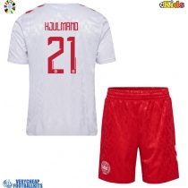 Denmark Morten Hjulmand #21 Replica Away Minikit Euro 2024 Short Sleeve (+ pants)